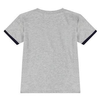 Grey Cotton Logo Younger T-Shirt
