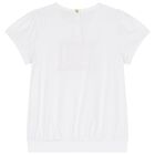 Girls White Logo T-Shirt, 1, hi-res