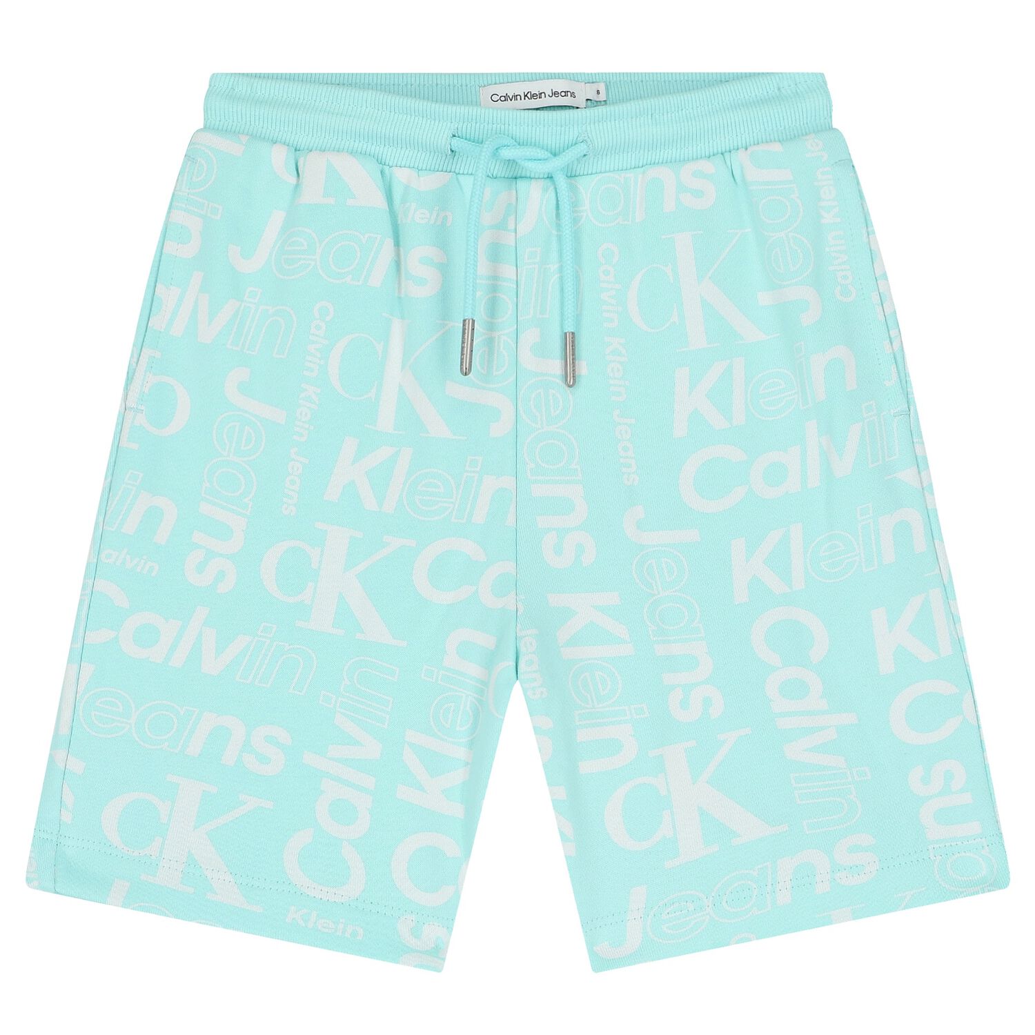 Boys Aqua & White Logo Shorts, 2, hi-res image number null