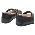 Girls Black Leather Ballerina Shoes, 1, hi-res