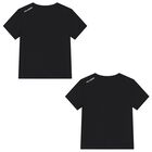 Boys Mini Me Black Logo T-Shirts ( 2 Pack ), 1, hi-res