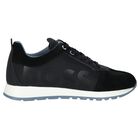 Boys Black Logo Trainers, 1, hi-res