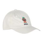Baby Boys White Cotton Polo Bear Cap, 1, hi-res
