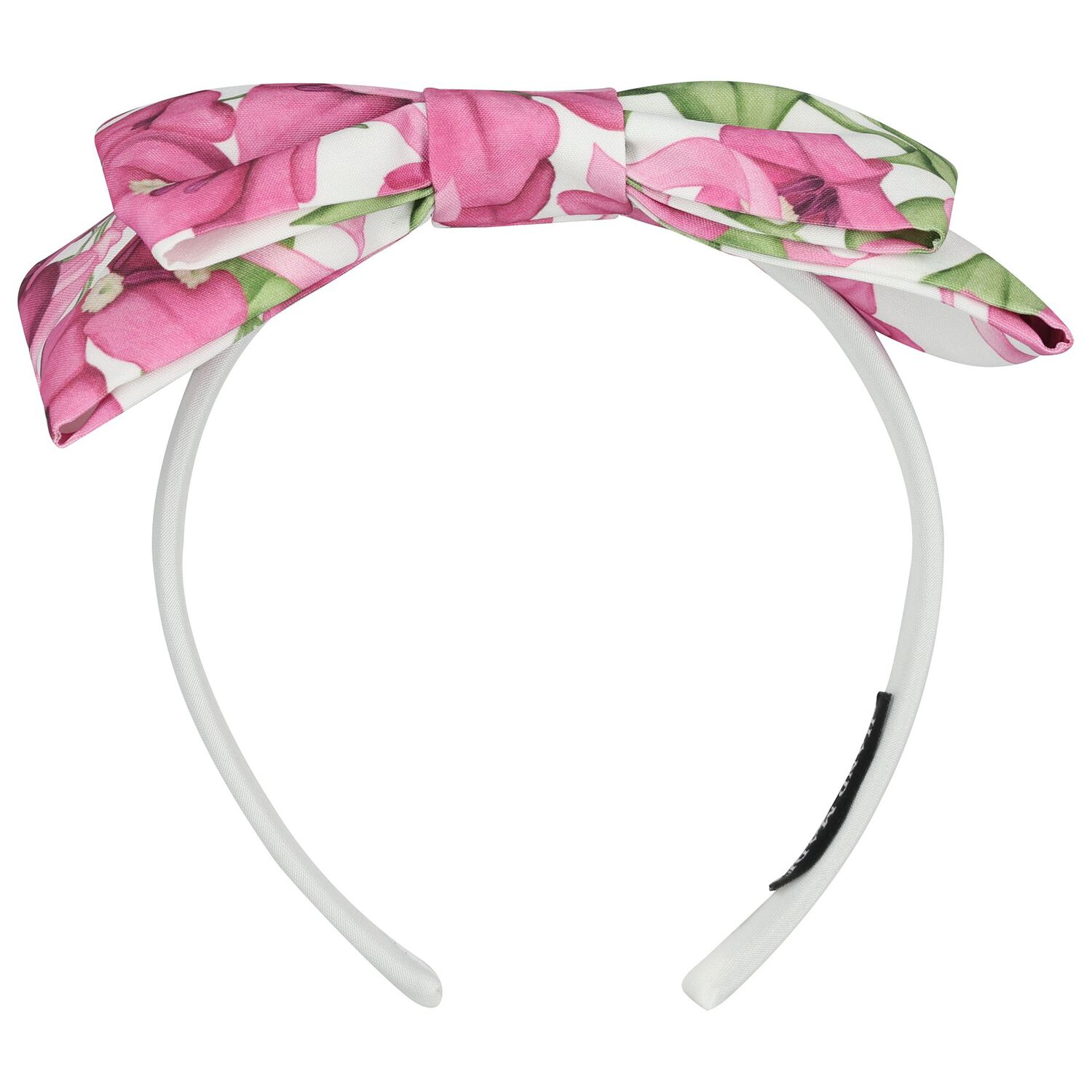 Girls White & Pink Bow Headband, 1, hi-res