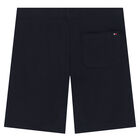 Boys Navy Blue Logo Shorts, 2, hi-res
