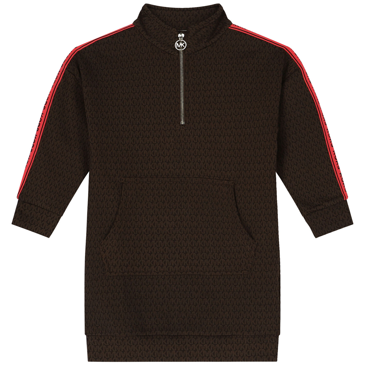 Girls Brown Logo Sweatshirt Dress, 1, hi-res