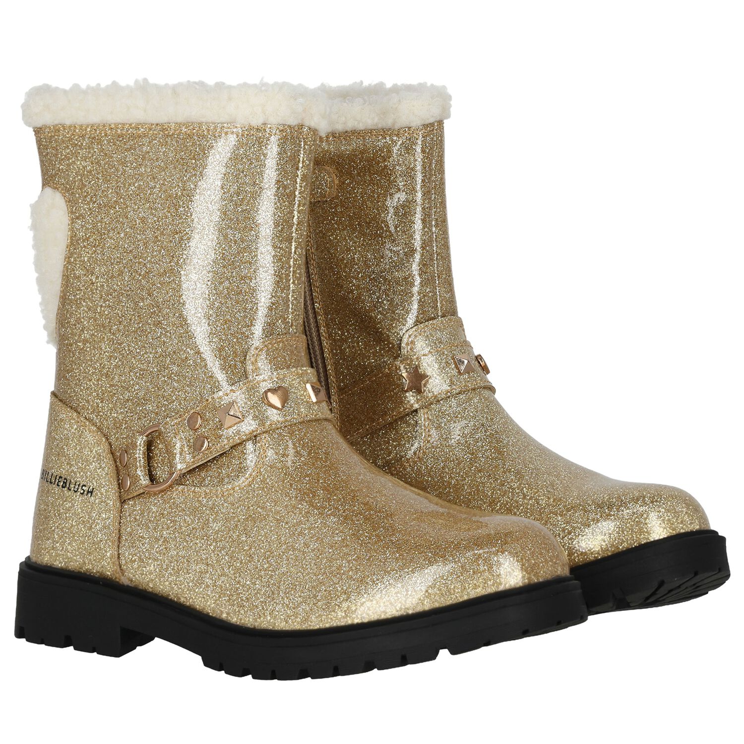 Girls Gold Glitters Boots, 1, hi-res