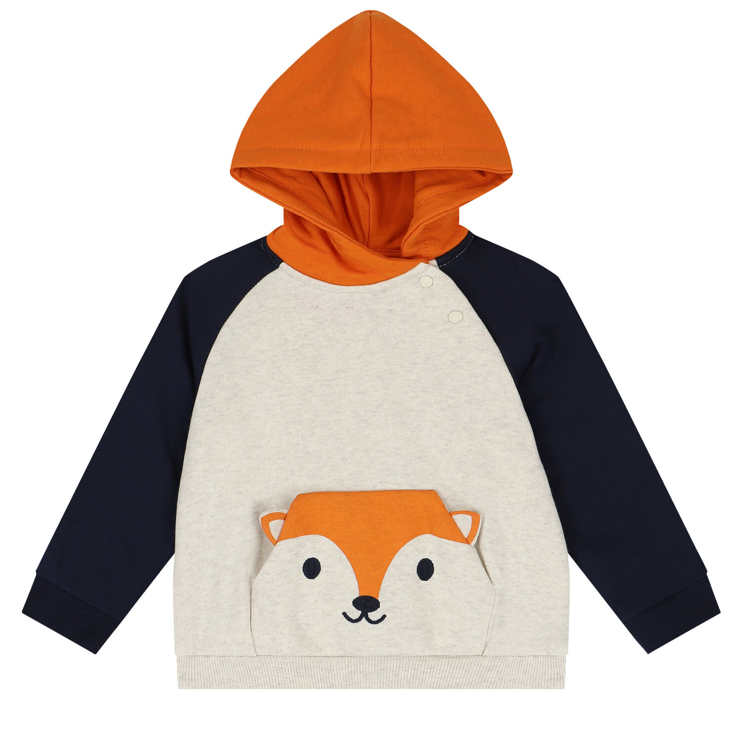 Younger Boys Ivory, Orange & Navy Blue 3 Piece Tracksuit, 1, hi-res