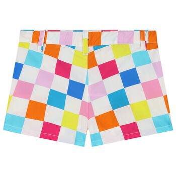 Girls White Logo Top & Shorts Set