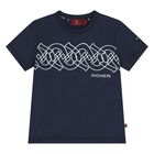 Younger Boys Navy Blue Logo T-Shirt, 2, hi-res