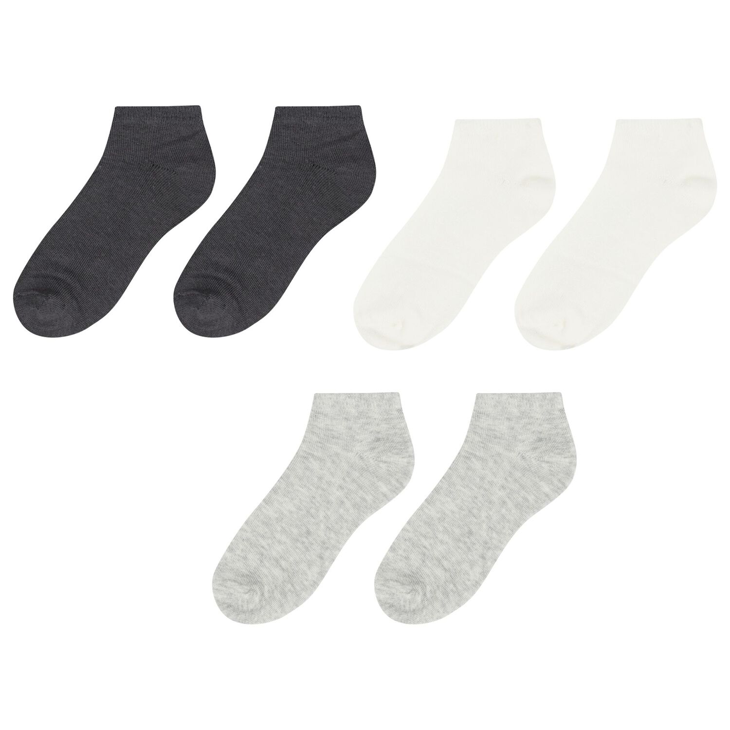 Boys Grey & White Socks (3 Pack) , 3, hi-res
