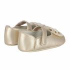 Baby Girls Gold Flower Pre Walker Shoes, 1, hi-res
