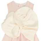 Girls Pink Flower Satin Dress, 1, hi-res