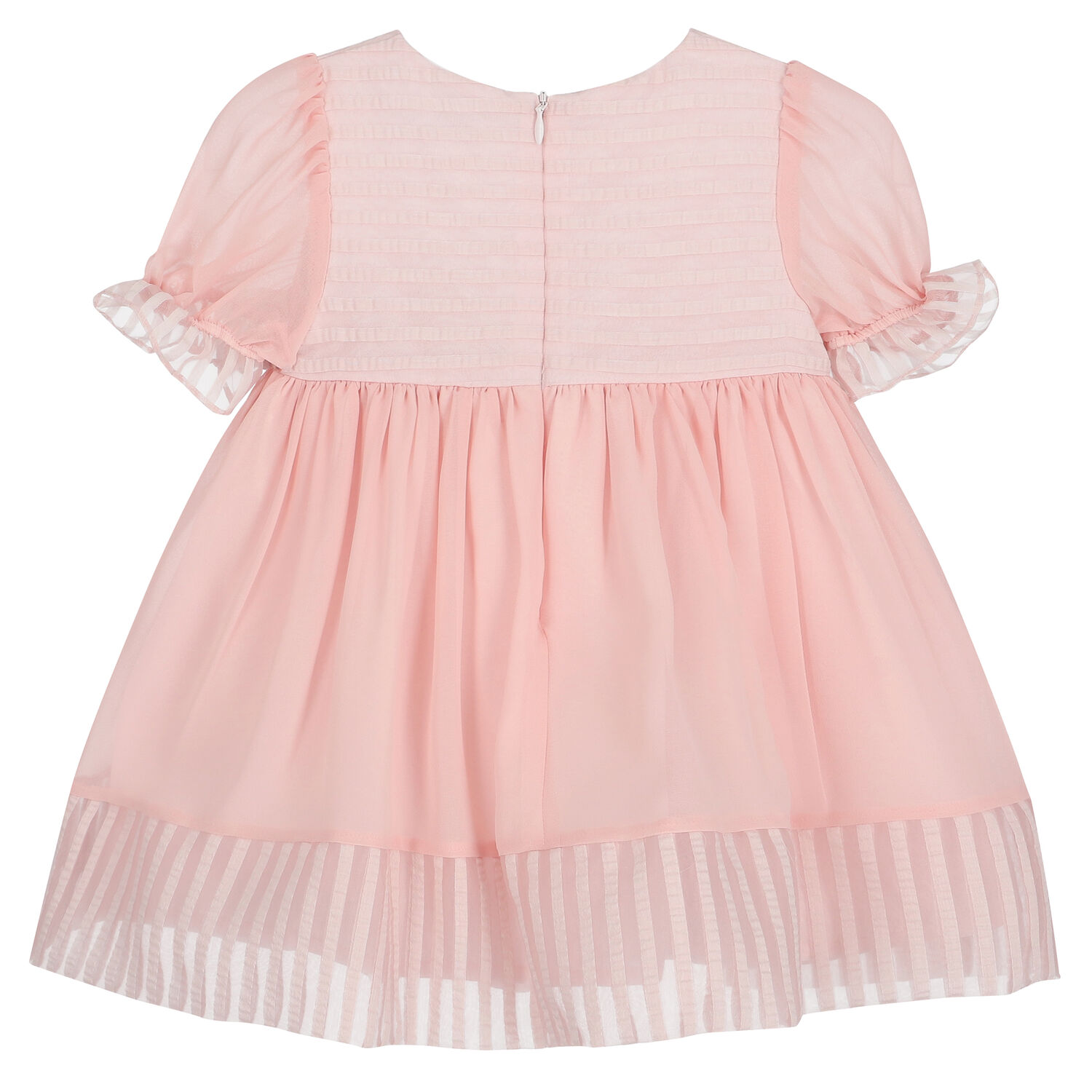 Younger Girls Pink Bow Dress, 2, hi-res
