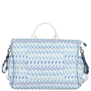 Blue & White Zig Zag Baby Changing Bag
