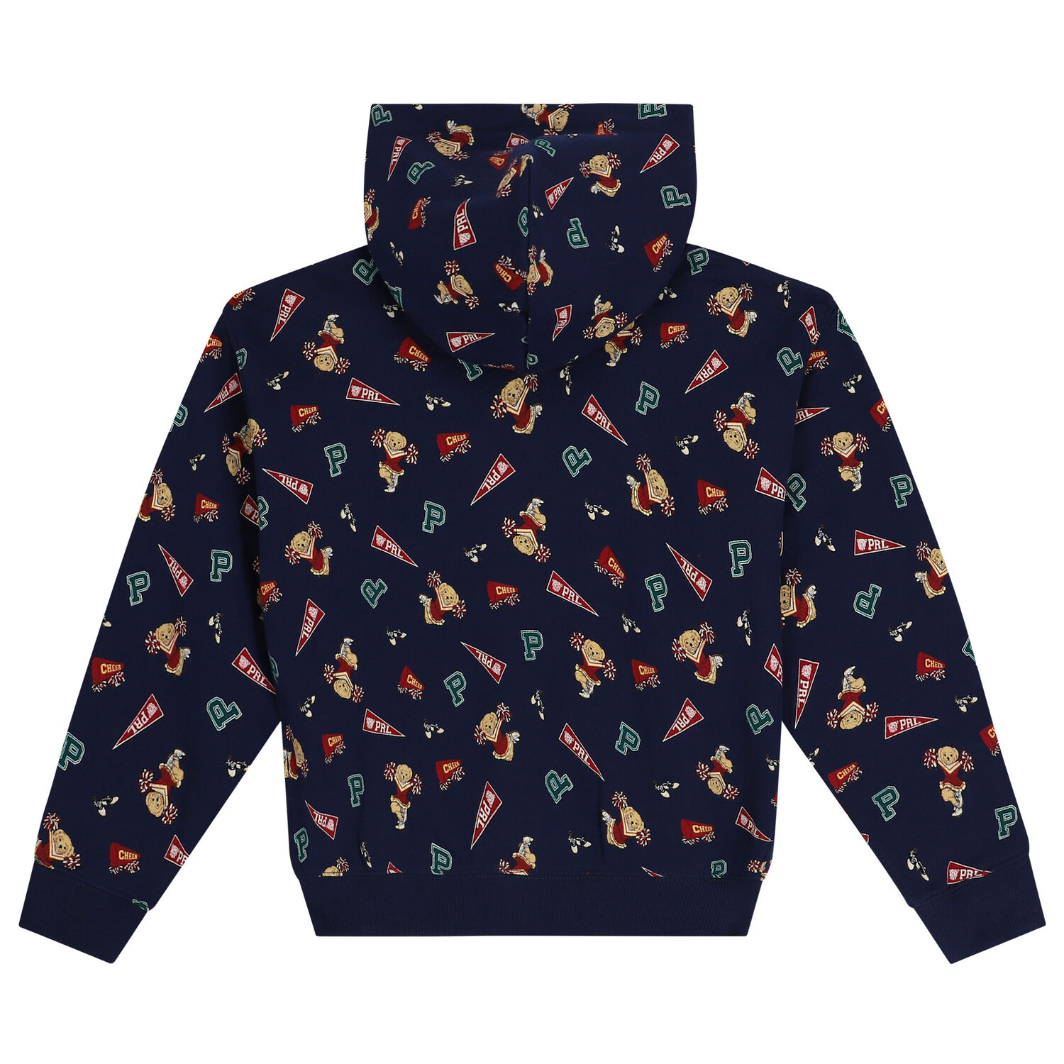 Girls Navy Blue Logo Hooded Zip Up Top, 1, hi-res image number null