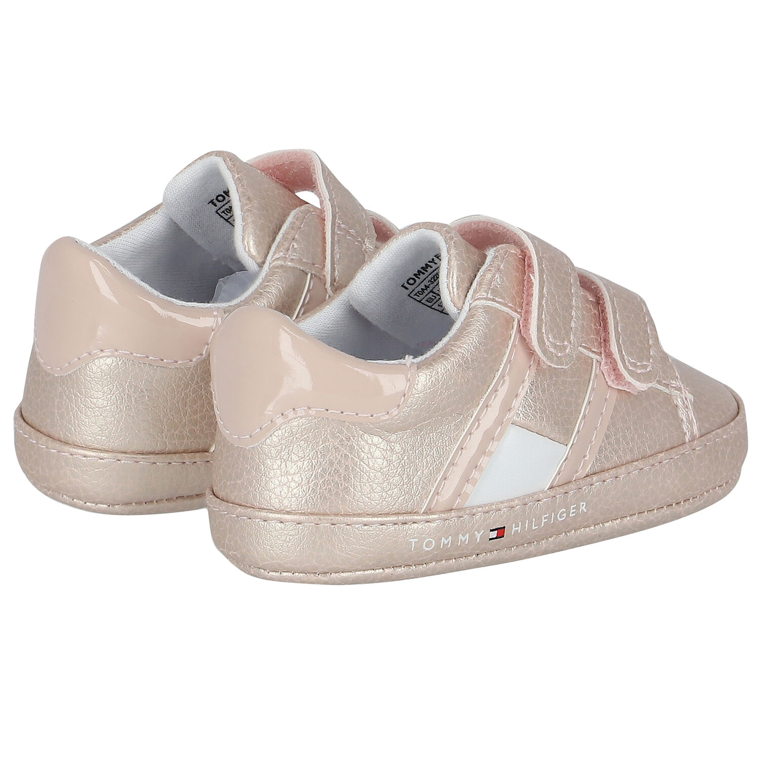Baby Girls White & Silver Glitter Pre Walker Shoes, 1, hi-res