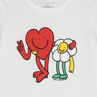 Girls White Heart & Flower T-Shirt, 1, hi-res