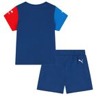 Boys Blue Logo Shorts Set, 2, hi-res