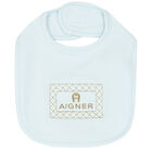 Blue & Gold Logo Baby Bib, 3, hi-res