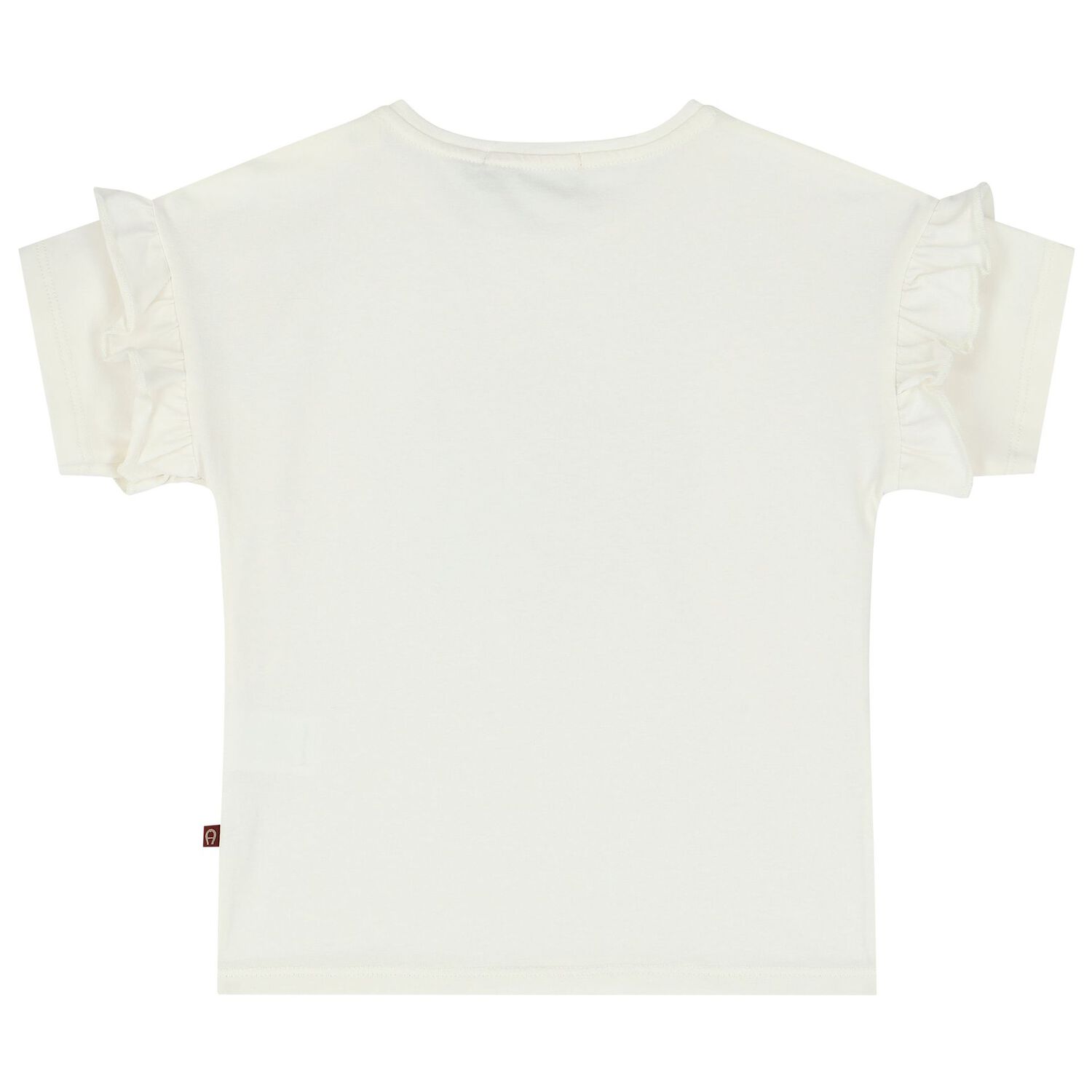 Younger Girls Ivory & Gold Logo Heart T-Shirt, 1, hi-res