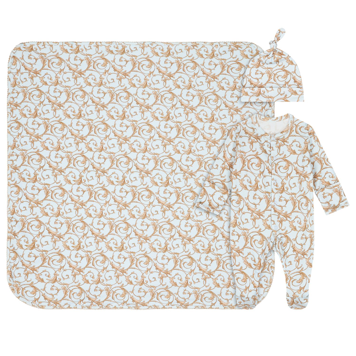 Baby Boys Blue & Gold Babygrow Gift Set, 1, hi-res