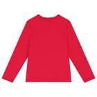 Girls Pink Embellished Logo Long Sleeve Top, 1, hi-res