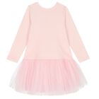 Girls Pink Bow Dress, 1, hi-res