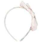 Girls Ivory Floral Chiffon Headband, 3, hi-res