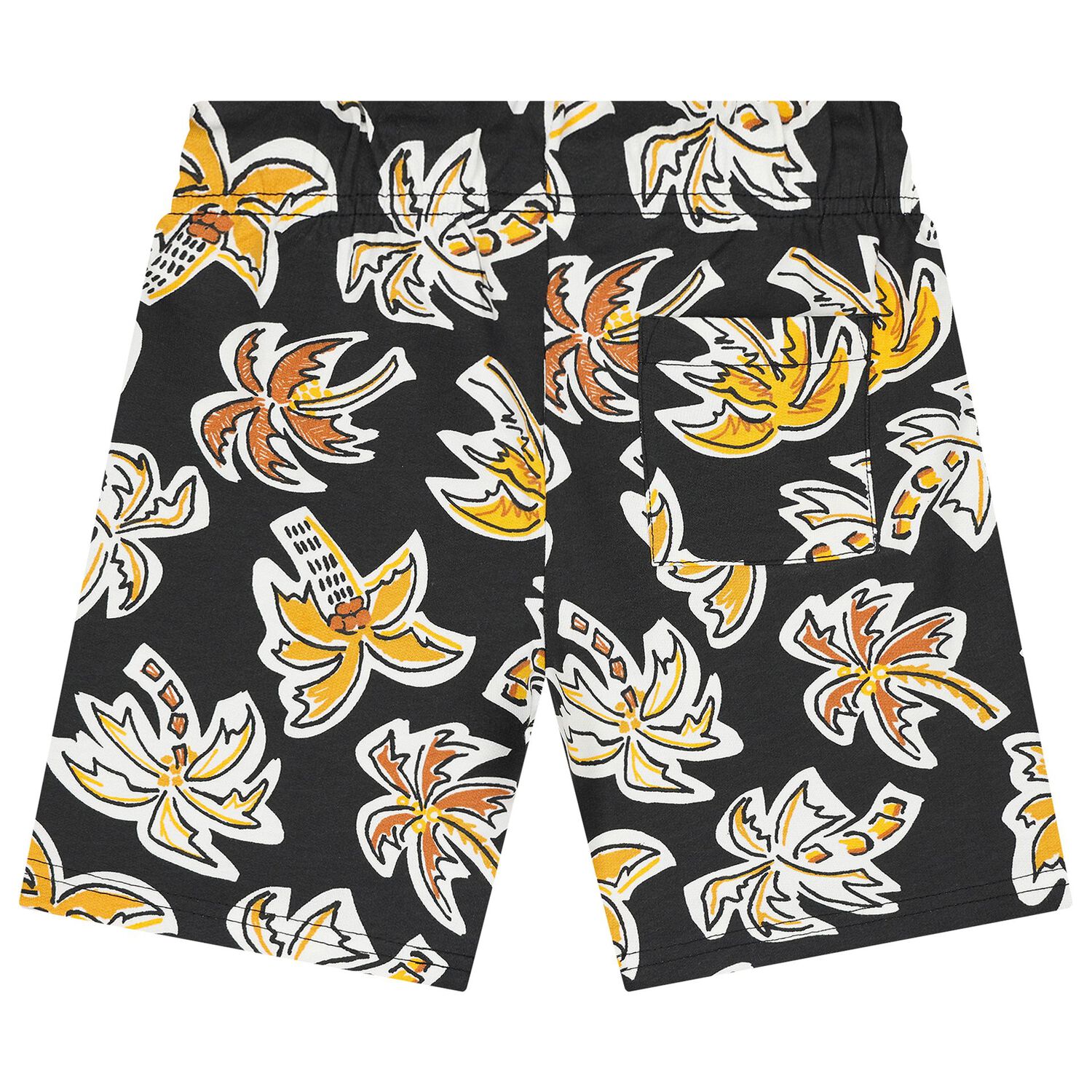 Boys White & Black Palm Tree Shorts Set, 1, hi-res