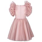 Girls Pink Tulle Ruffle Dress, 1, hi-res