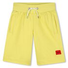 Boys Yellow Logo Shorts, 3, hi-res