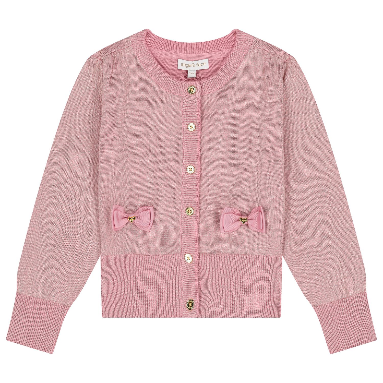 Girls Pink Bow Cardigan, 3, hi-res