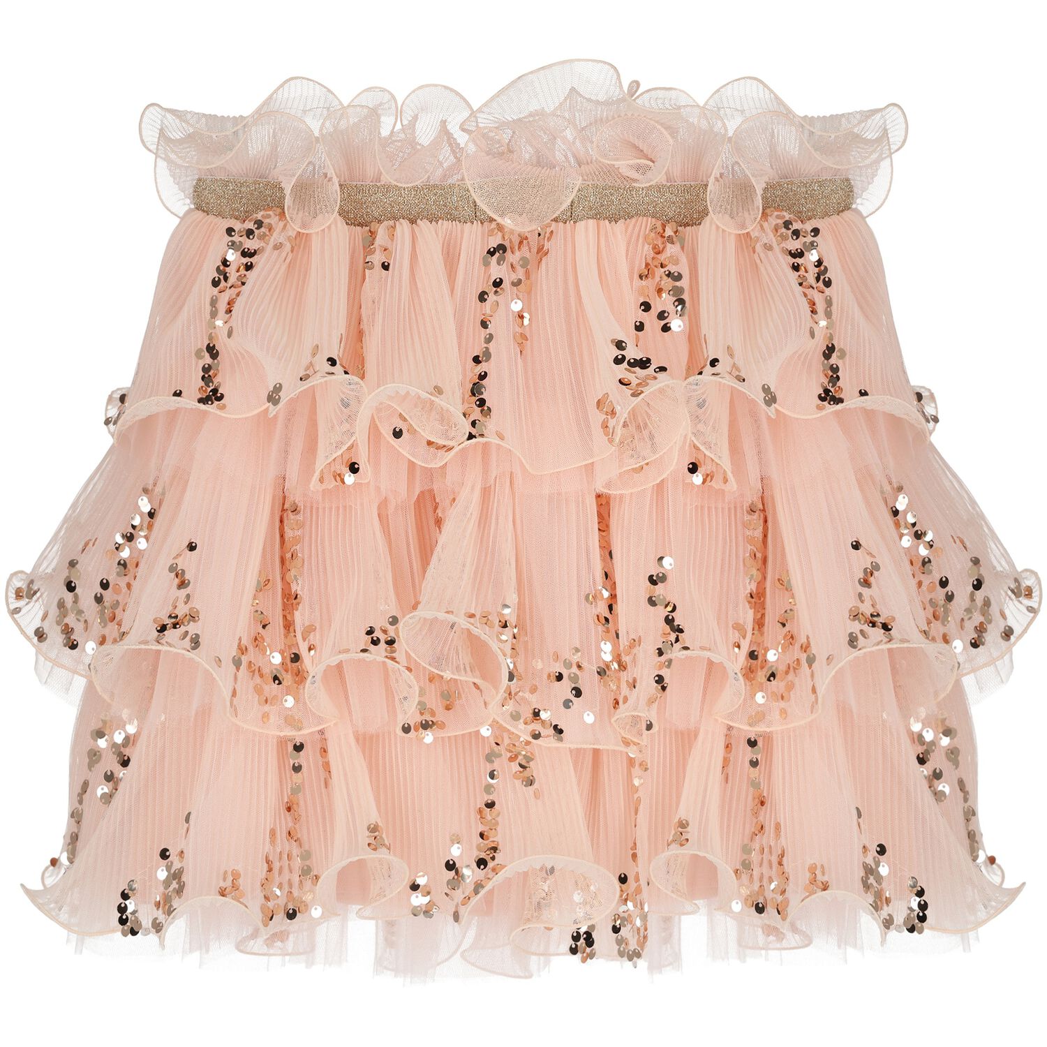 Girls Pink Embellished Sequin Skirt Set, 1, hi-res