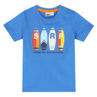 Boys Blue Surfing Board T-Shirt, 1, hi-res