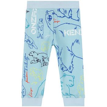 Younger Boys Blue Logo Joggers