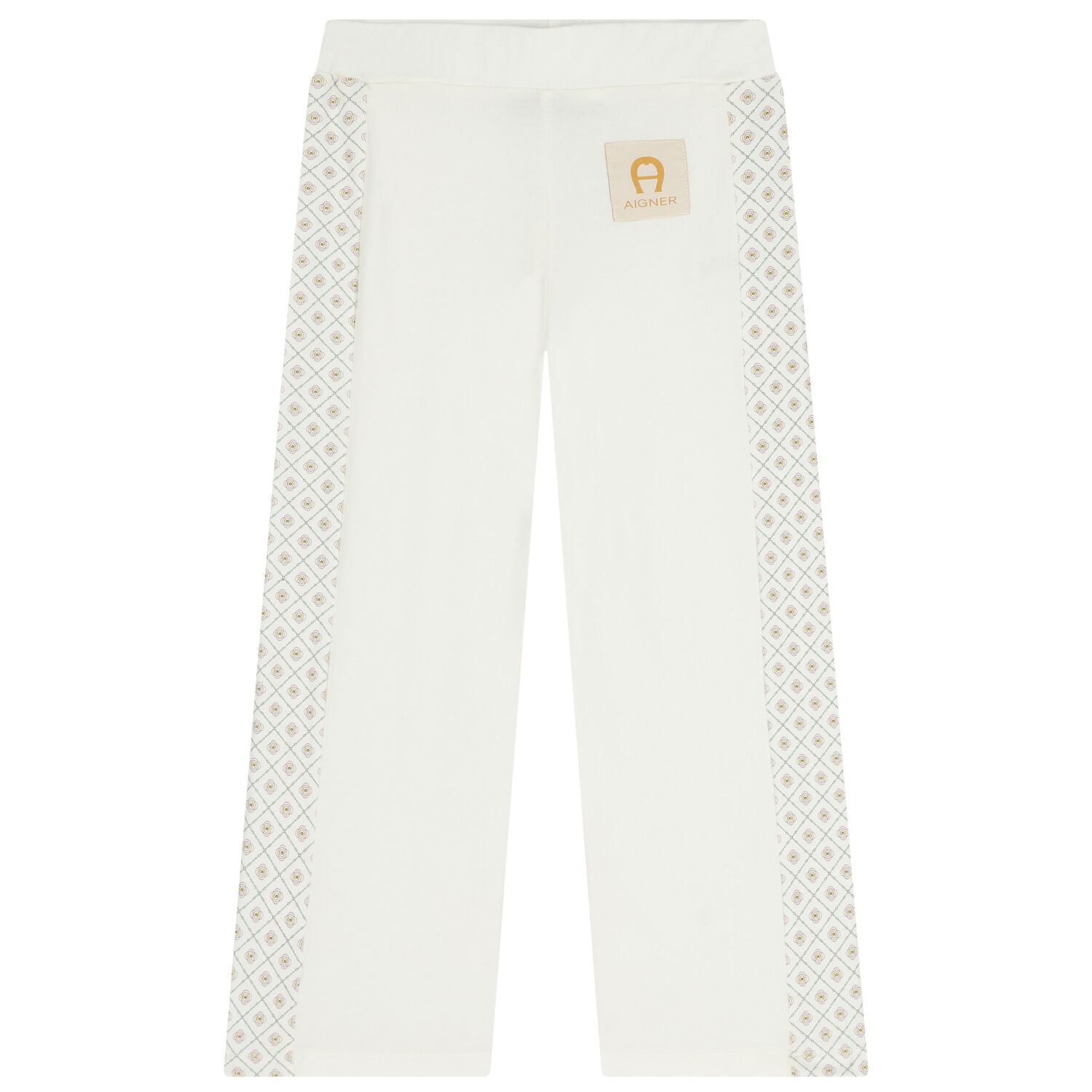 Girls Ivory Logo Trousers, 1, hi-res