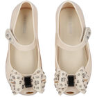 Younger Girls Beige Bow Jelly Shoes, 1, hi-res