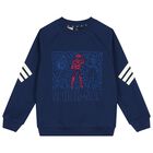 Boys Navy Blue Marvel Tracksuit, 1, hi-res