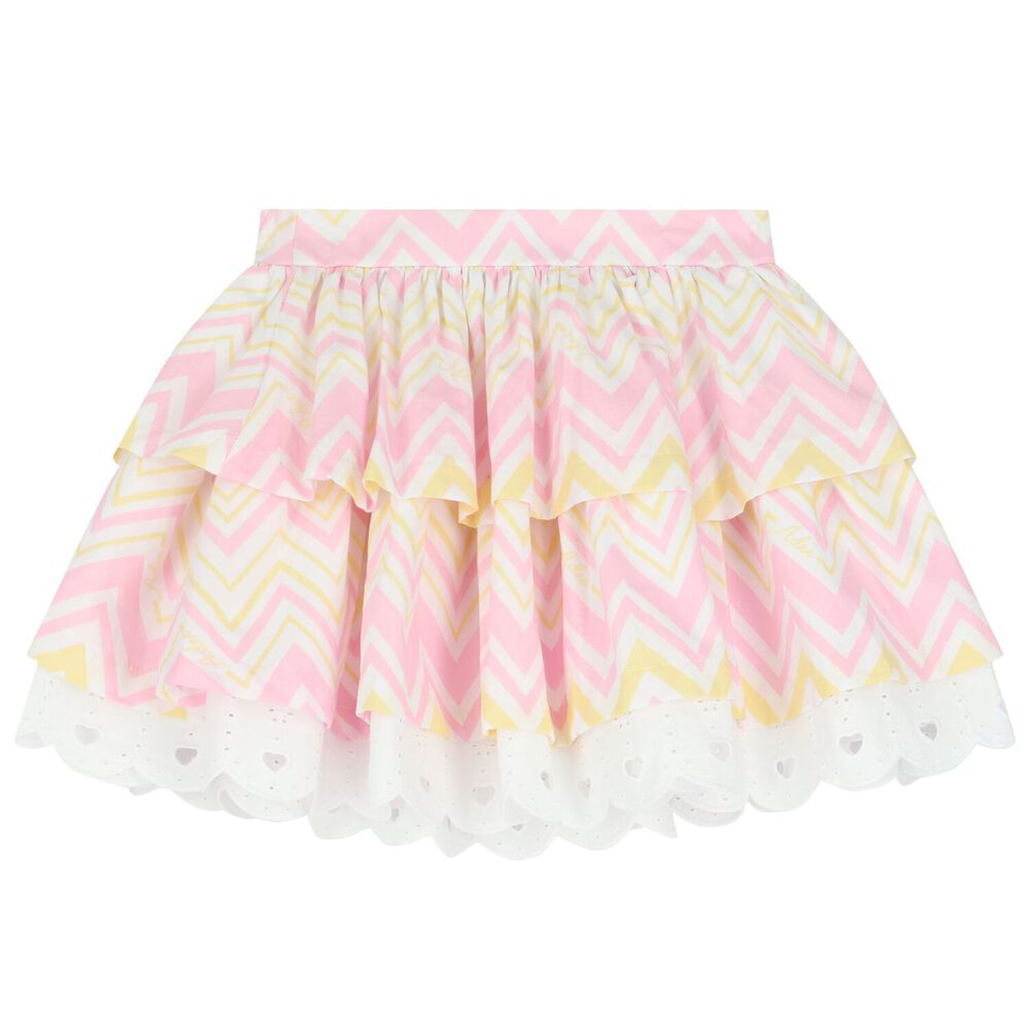 Girls Pink & White Heart Skirt Set, 1, hi-res