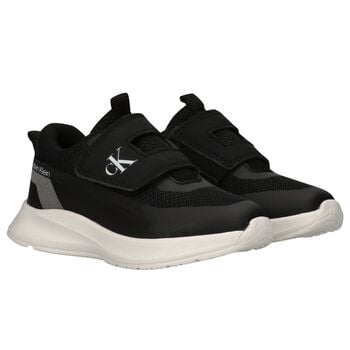 Black Mesh Logo Trainers