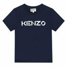 Girls Navy Blue Logo T-Shirt, 1, hi-res