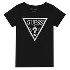 Girls Black Logo T-Shirt, 2, hi-res