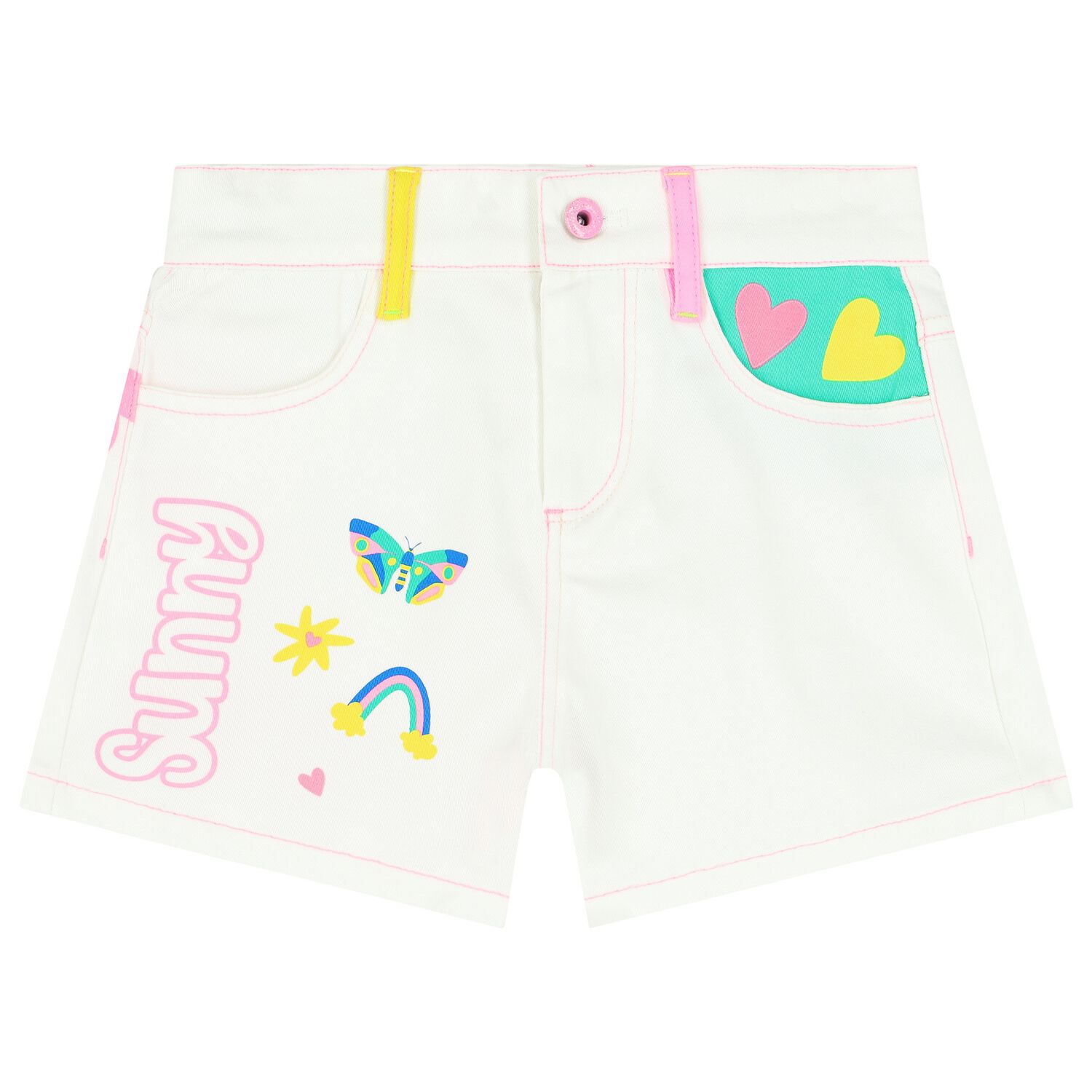 Girls White Logo Shorts, 1, hi-res image number null