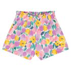 Younger Girls Ivory & Purple Shorts Set, 1, hi-res