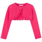 Girls Pink Bolero Knit Cardigan, 4, hi-res