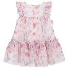 Baby Girls Pink Floral Dress, 1, hi-res