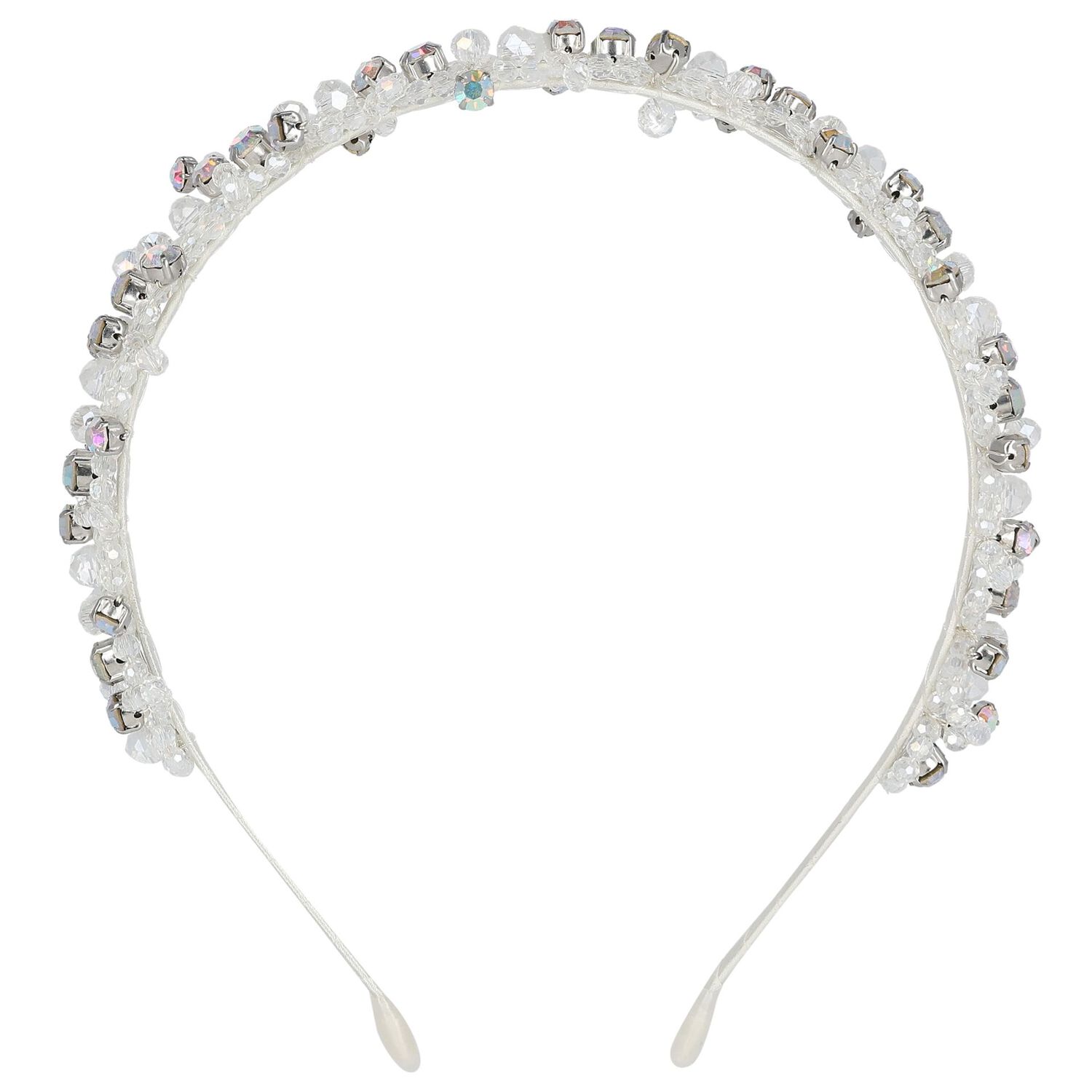 Girls Rainbow & White Diamante Headband, 1, hi-res image number null