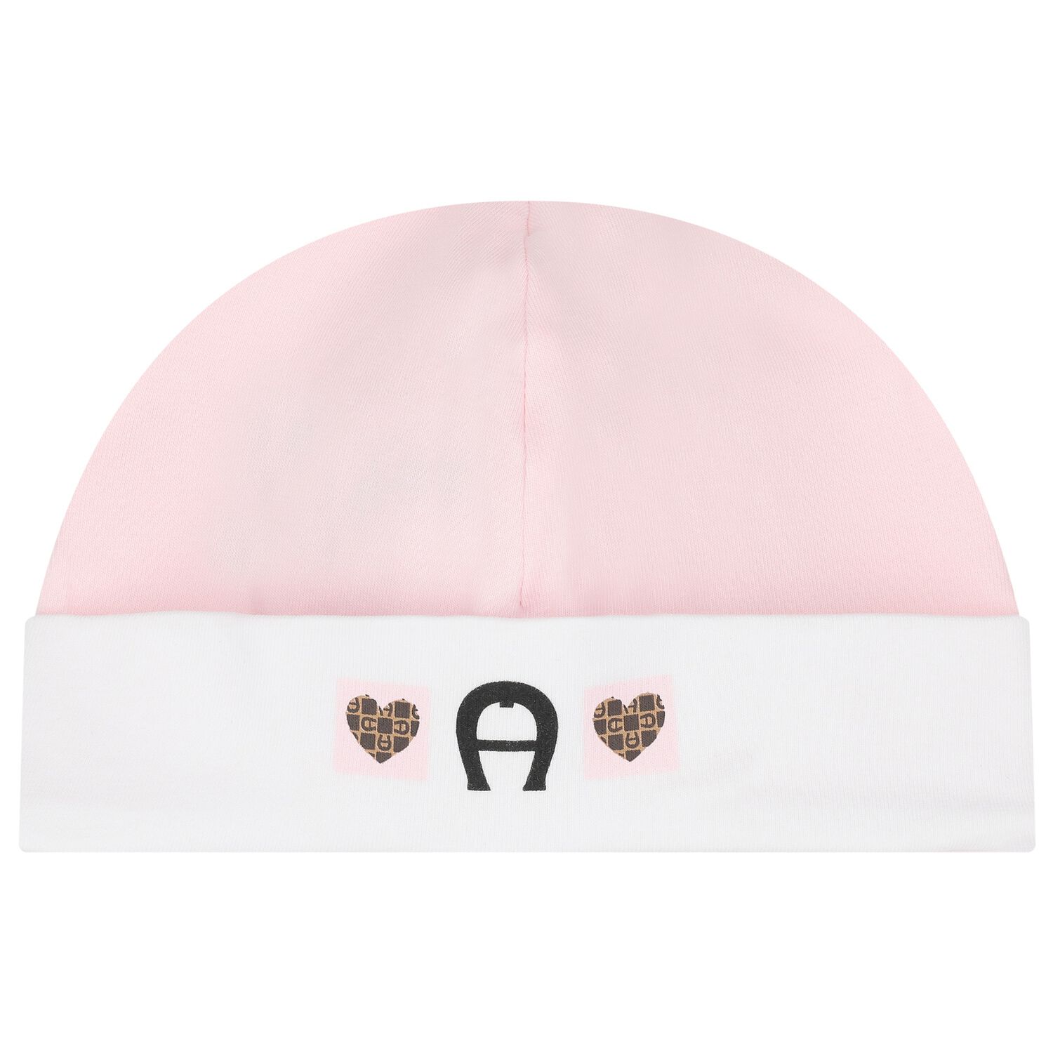 Baby Girls Pink & White Logo Hat, 2, hi-res