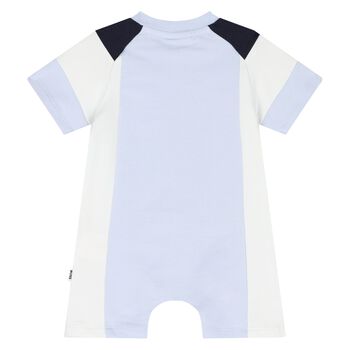 Baby Boys Blue Logo Romper
